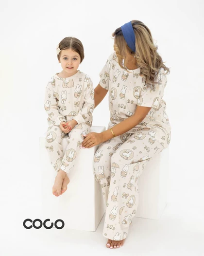 ست راحتی بلوز شلوار مادر تا فرزند COCO دخترانه و پسرانه 966