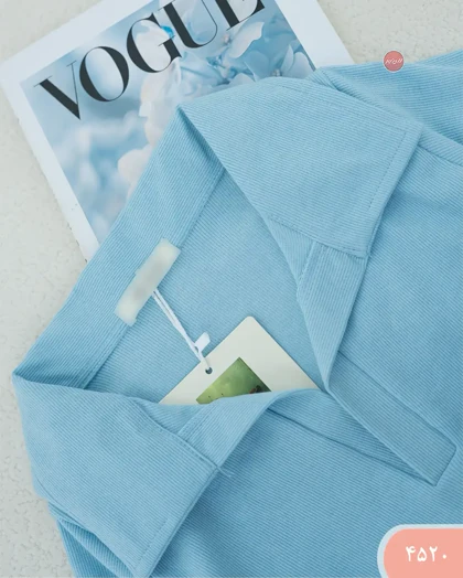 تیشرت کرکره ای یقه دار 4520