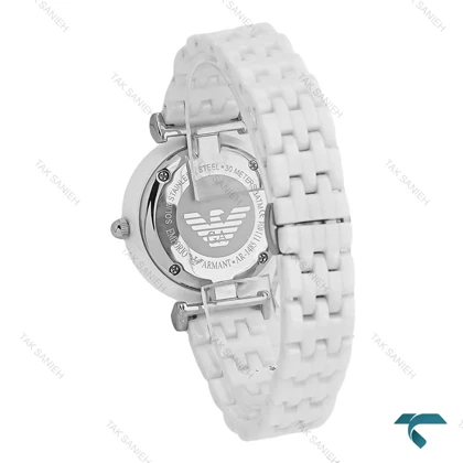 ساعت امپریو آرمانی زنانه سرامیکی سفید صفحه خورشیدی Armani-8302-L