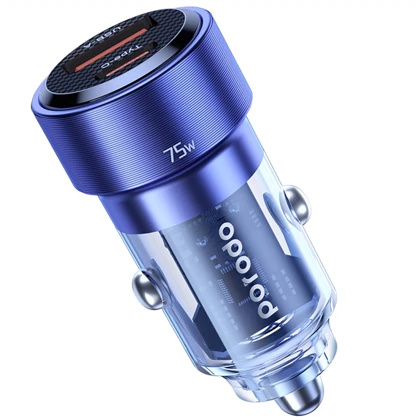 شارژر فندکی پورودو Porodo مدل PD-75TDCC-BK توان 75 وات دو پورت