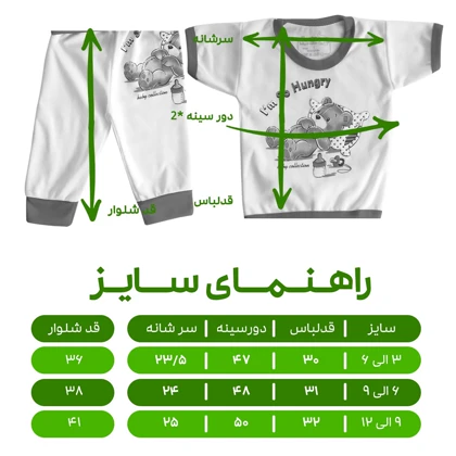 ست تیشرت آستین کوتاه و شلوار نوزادی مدل زوو