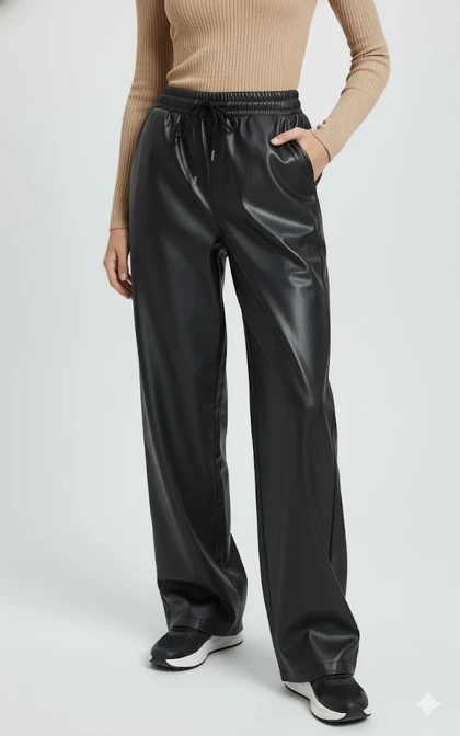 شلوار بگ چرم