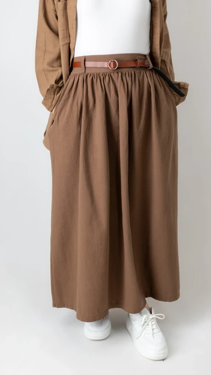 دامن چین‌دار لینن