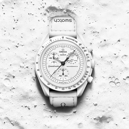 ساعت مچی امگا سواچ سفید ماموریت به ماه u-5916