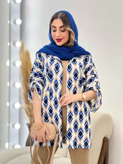 شومیز طرح لوزی دو جیب پاکتی