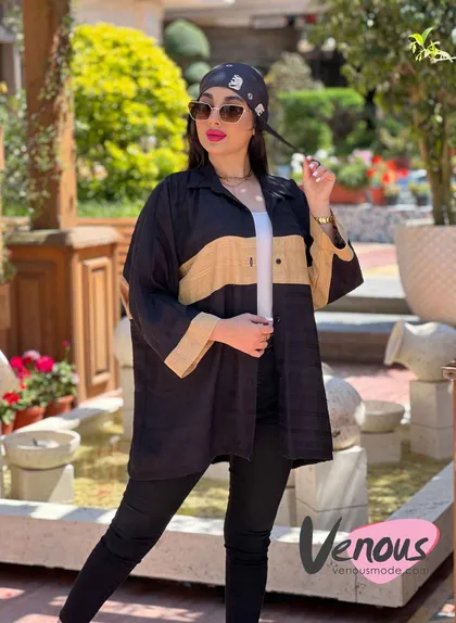 مانتو کتیبه دو رنگ