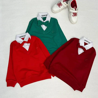 بلوز دویقه پسرانه پاپیون دار