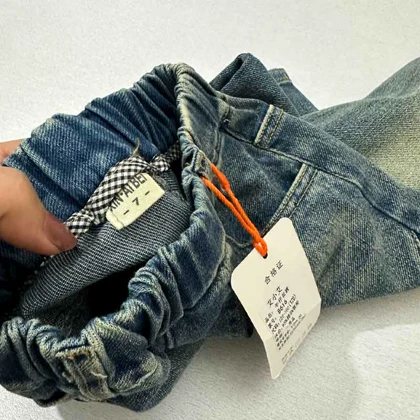 شلوار بچه گانه جین طرح مام ZHUO TAN