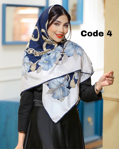 روسری ابریشم توییل دست دوز 3709