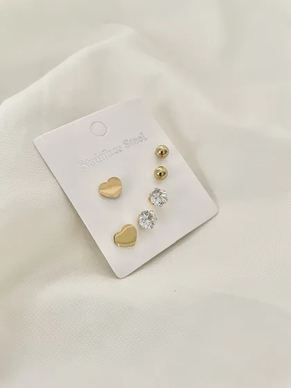 پک گوشواره طرح قلب و گوی