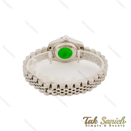 ساعت رولکس دیت جاست زنانه نقره ای صفحه سبز اسمال Rolex-4509-S-L