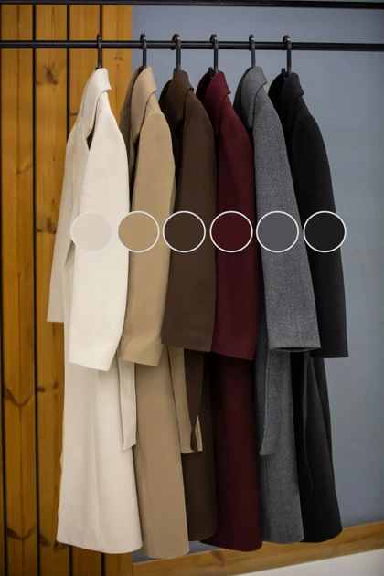 پالتو فوتر زنانه بلند یقه انگلیسی 4 دکمه