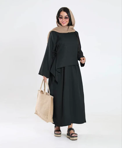 بلوز دامن کنار گره‌ای