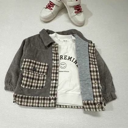 ست دوتیکه کت مخمل و بلوز بچه گانه وارداتی