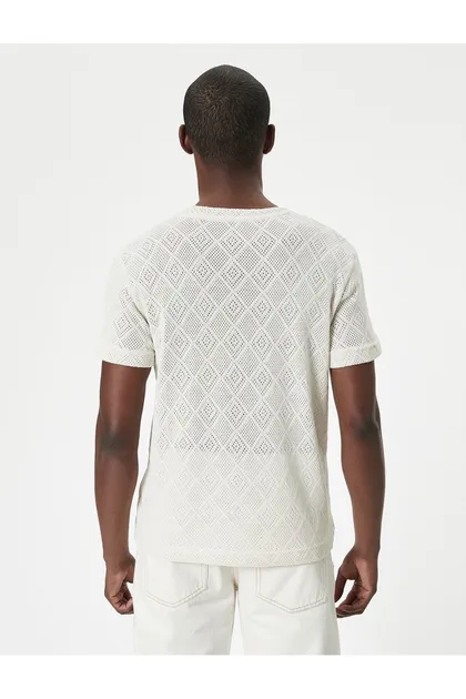 تیشرت روباز آستین کوتاه یقه خدمه 4SAM10767HK