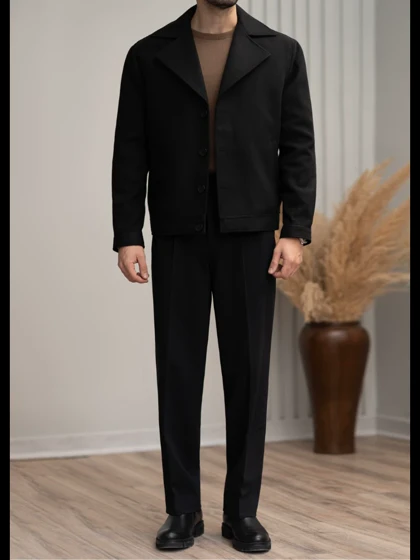 کت کراپ مشکی کارلوتی کد o140