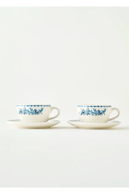 ست فنجان چای دو نفره Bella Maison مدل Bleu Blanc - آبی