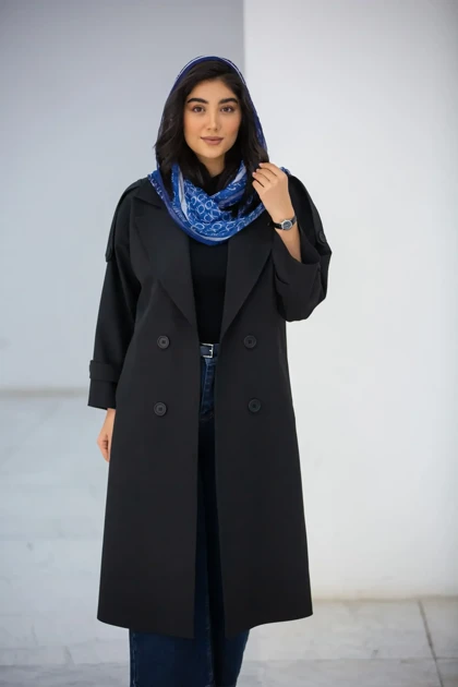 مانتو بزایاق بلند کاملیا