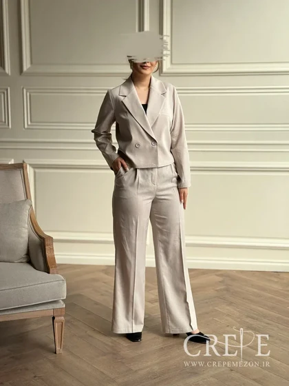 کت کراپ و شلوار لینن