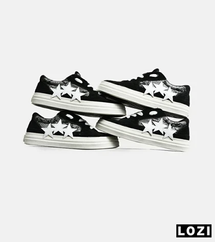 کفش اسنیکرزمشکی سفید Amiri Stars v2 مدل 7077