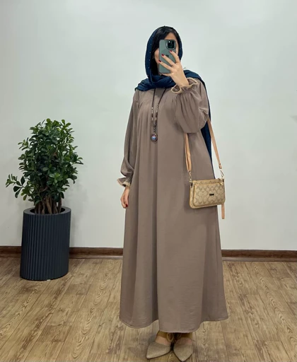 مانتو عبایی بلند رایلی کد 2475