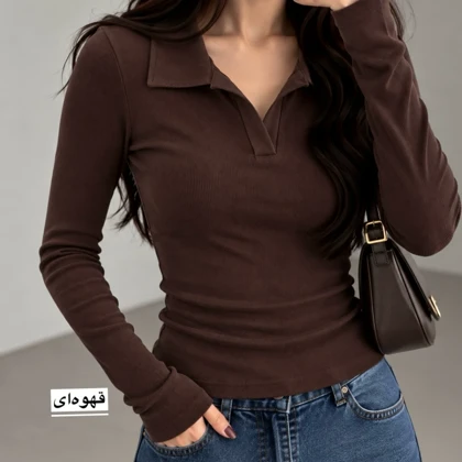 بلوز زنانه یقه‌شکاری مدل 1703