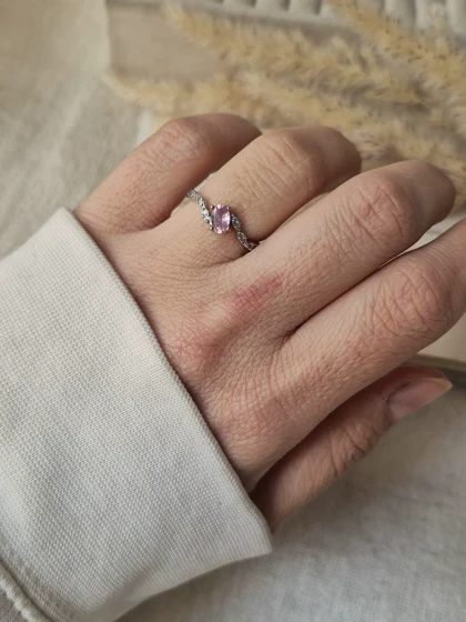 انگشتر جواهری فری سایز کالکشن صورتی