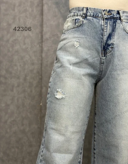 شلوار بگ آبی روشن-42306