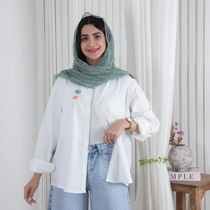 شومیز سفید گلدوزی