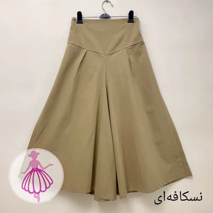 دامن شلواری کمرگنی لینن