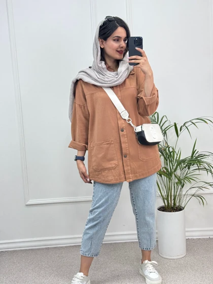 مانتو کتان جیب پایین