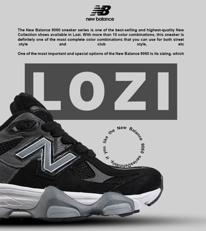 کفش کتانی مردانه و زنانه مشکی طوسی NEW BALANCE 9060 مدل 7259