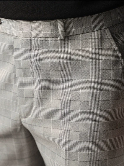 شلوار چهارخونه طوسی کارلوتی کد p296