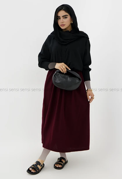 شومیز جلو بسته سیلک پایین کش کد1005707