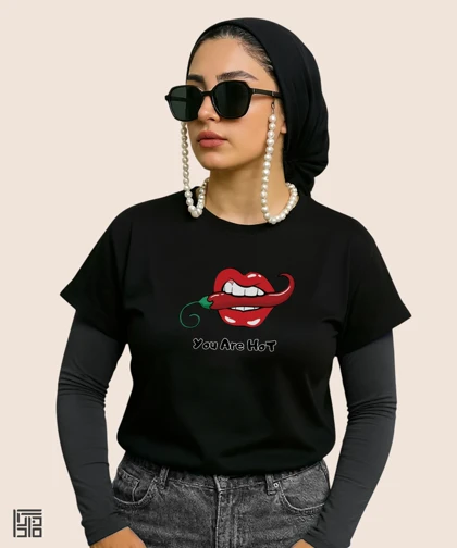 کراپ زنانه (You are hot) طرح فلفل