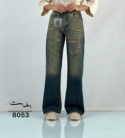 شلوار فلر بگ جین آبی