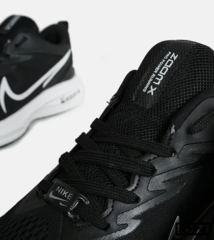 کفش کتانی بزرگ پا مشکی سفید NIKE zoom x مدل 8609