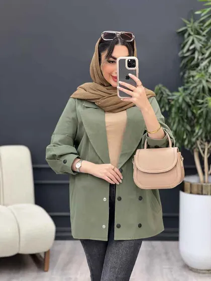 مانتو لینن شش دکمه