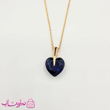 گردنبند زنانه ژوپینگ مدل قلب سرمه ای