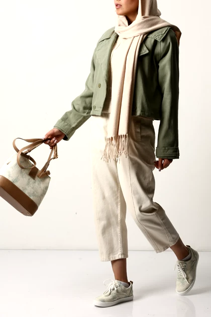 کت کتان آستین رگلان زنانه