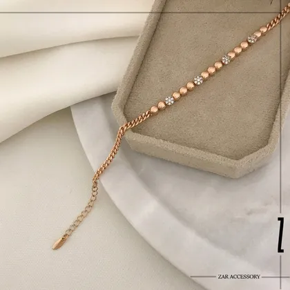 دستبند کارتیه گوی آینه‌ای و نگینی