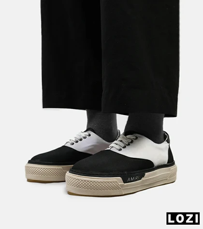 کفش اسنیکرزمشکی سفید Amiri Simple مدل 4856