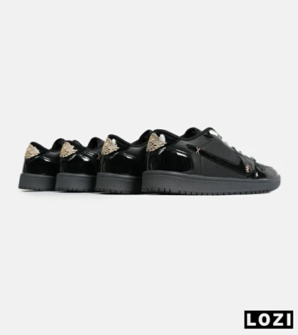 کفش کتانی مردانه و زنانه مشکی ورنی NIKE jordan 1 مدل 6212