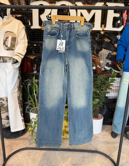 شلوار نیم بگ تینت کمردار30193E1