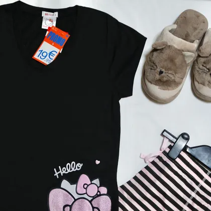 ست زنانه نخی اروپایی HELLO KITTY
