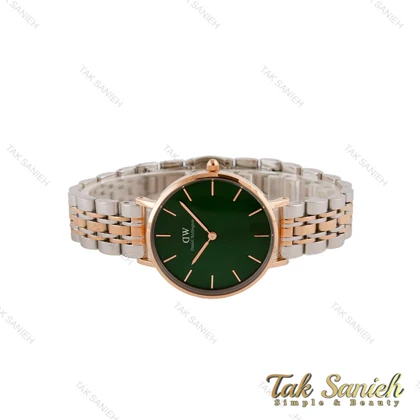 ساعت دنیل ولینگتون زنانه دورنگ رزگلد صفحه سبز DW-4938-G