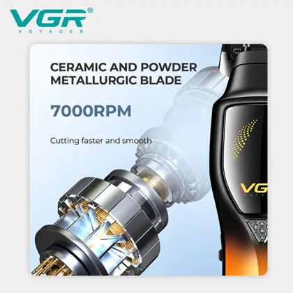 ماشین اصلاح و خط زن موی سر و ریش وی جی آر VGR مدل V-187 با تیغه سرامیکی