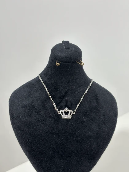 گردنبند نقره زنانه تاج مینیمال 988