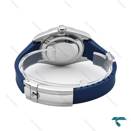 ساعت مردانه رولکس DateJust 2 بند رابر سرمه ای Rolex-6606-G