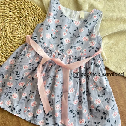 سارافون بچگانه طرح گل سایز 100 تا 140 وارداتی